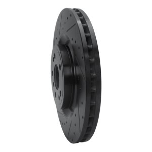 Mercedes-Benz GLE400 Brake Rotor (1) - Front Left - R1 Concepts - Drilled & Slotted - Black - `13-`19